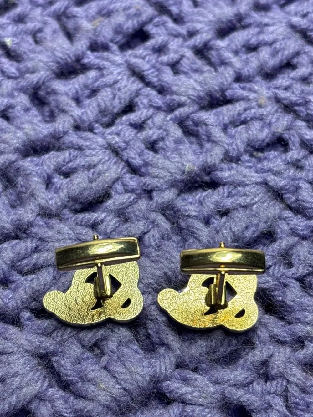 Vintage Abstract Goldtone Cufflinks 7/8 inch